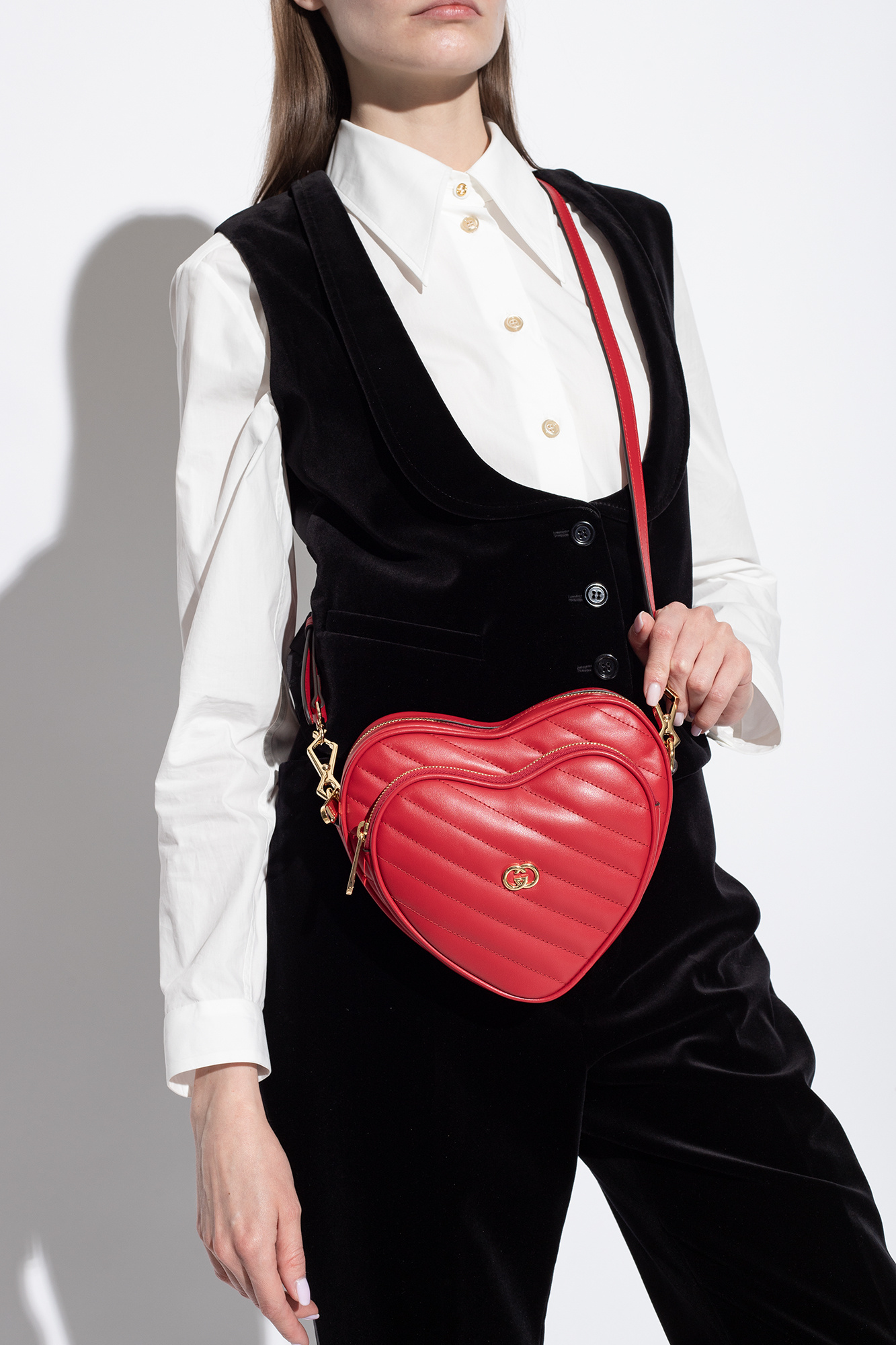 Gucci red best sale heart bag